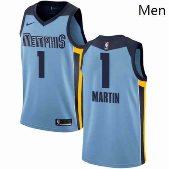 Mens Nike Memphis Grizzlies 1 Jarell Martin Authentic Light Blue NBA Jersey Statement Edition